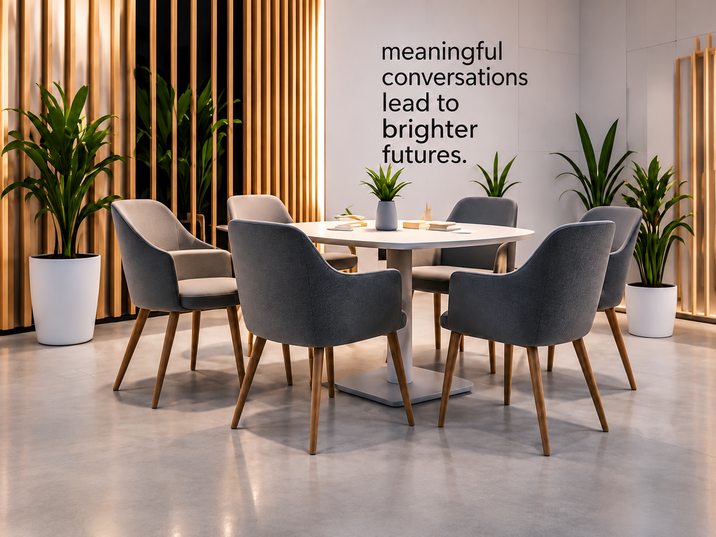 Client meeting area at an exhibition stand
