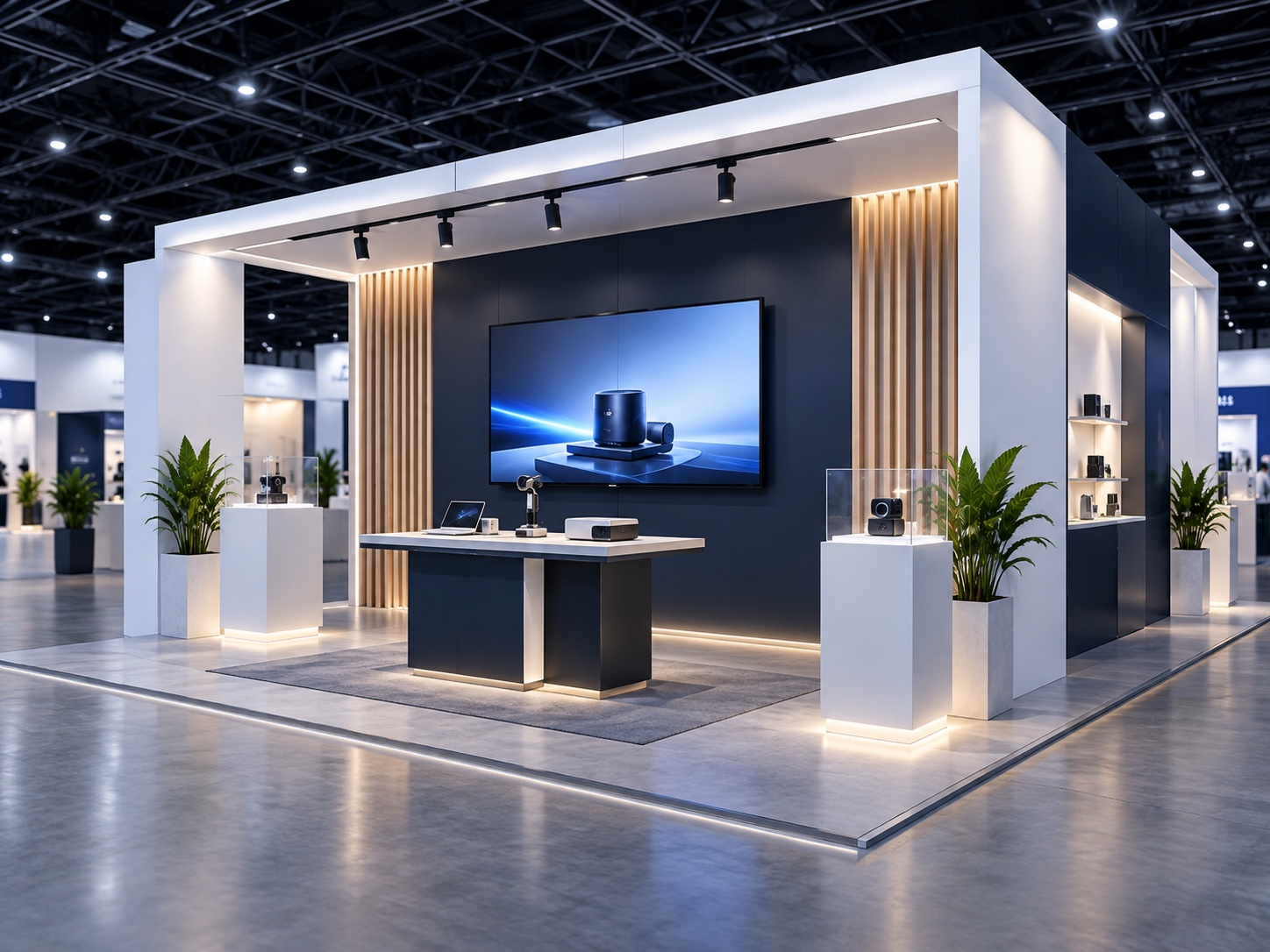 Live product demonstration area