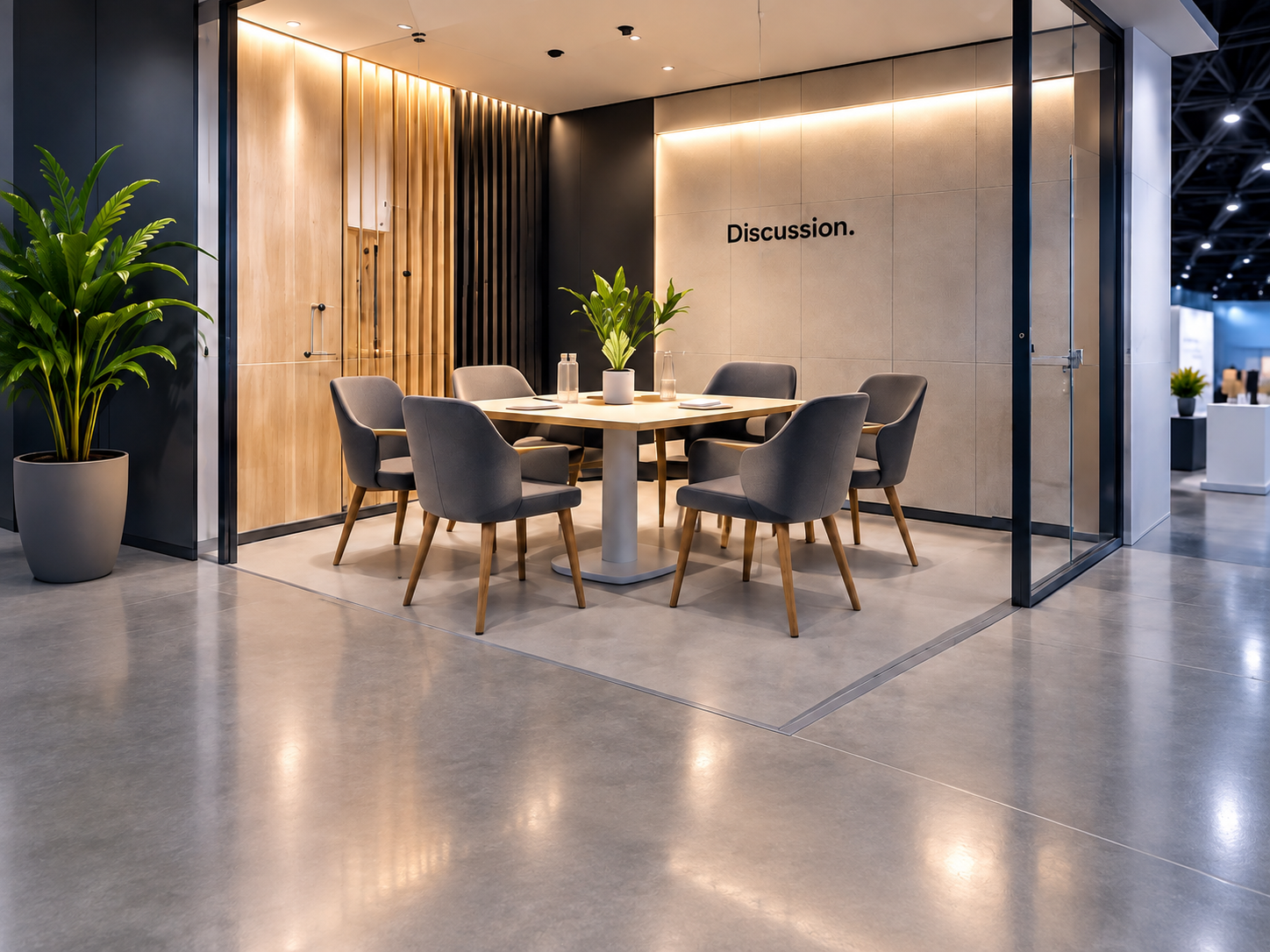 Private negotiation room at an exhibition stand